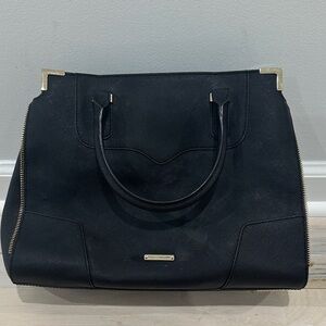Rebecca Minkoff Black Tote with Gold Accents